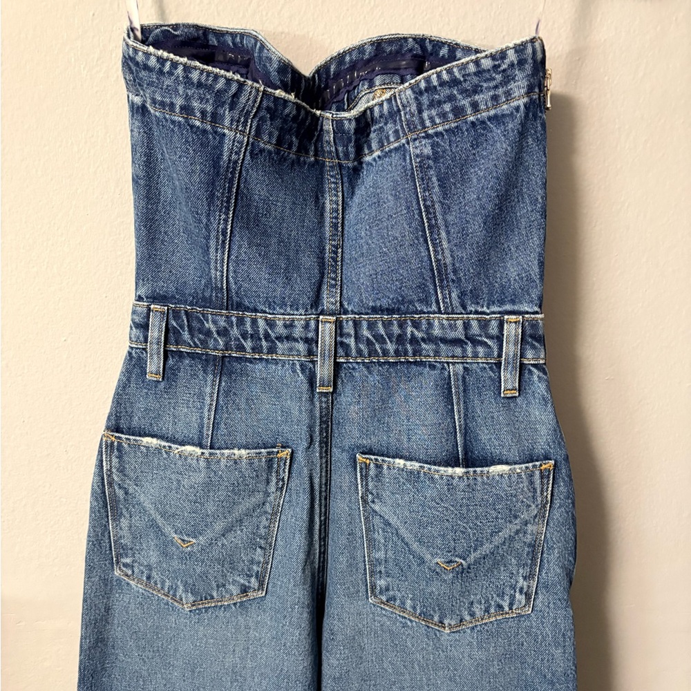 NWT Hudson The Creator Sweetheart Denim Wide Leg Jumpsuit in Stone Blue. Size 25 - Picture 12 of 15